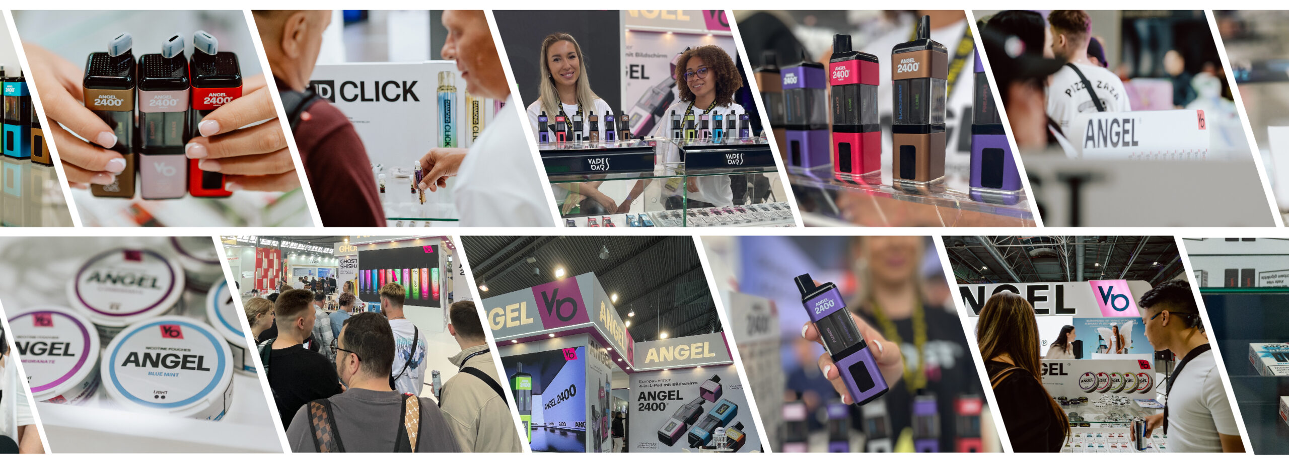 A group of People, Angel Nic pouches in a Different frame in a Vapes Bars Stand in Stuttgart 2024